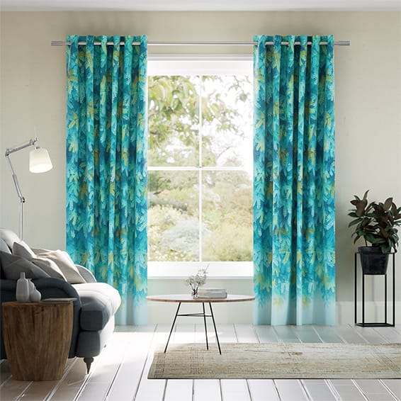 Acacia Tree Teal Curtains