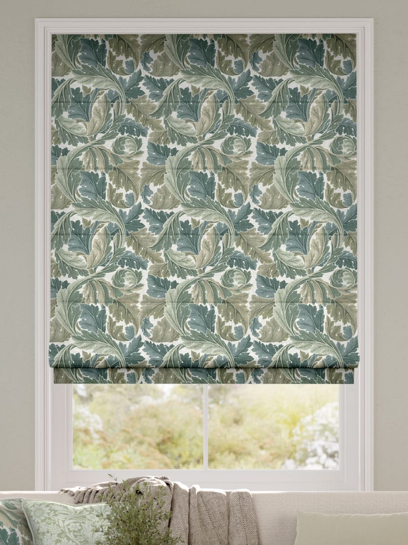 William Morris Acanthus Celadon Roman Blind thumbnail image