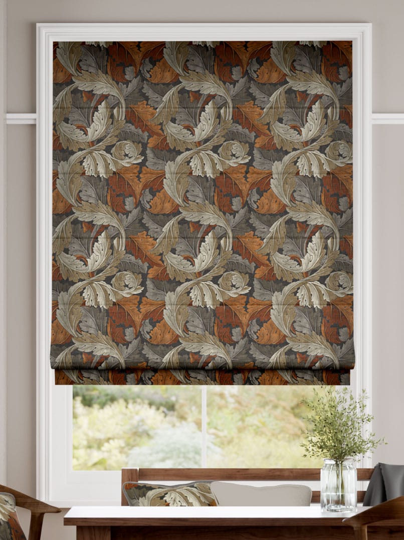 William Morris Acanthus Velvet Chestnut Roman Blind thumbnail image