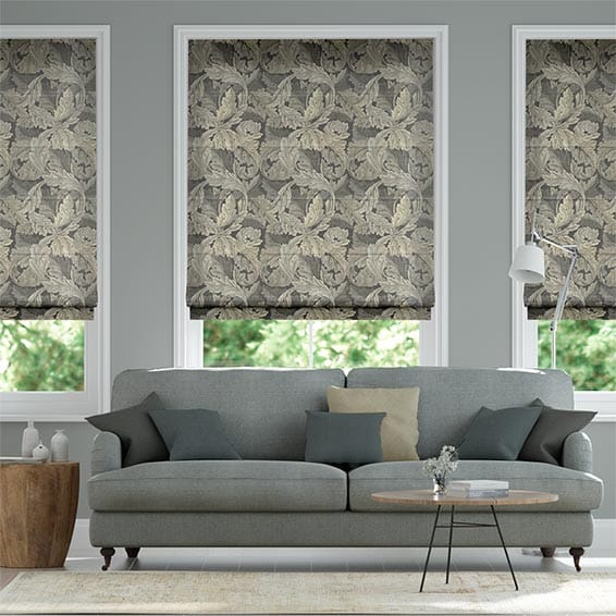 William Morris Acanthus Velvet Mineral Roman Blind