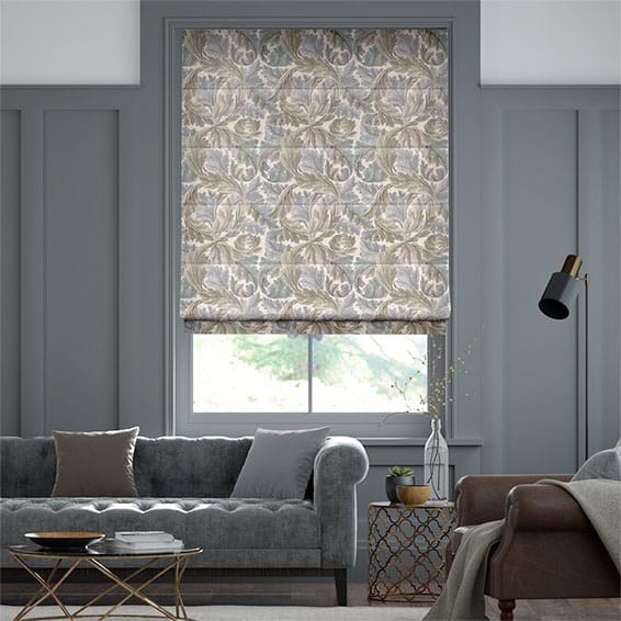 William Morris Acanthus Velvet Travertine Roman Blind