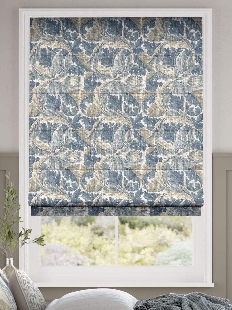 William Morris Acanthus Vintage Blue Roman Blind thumbnail image