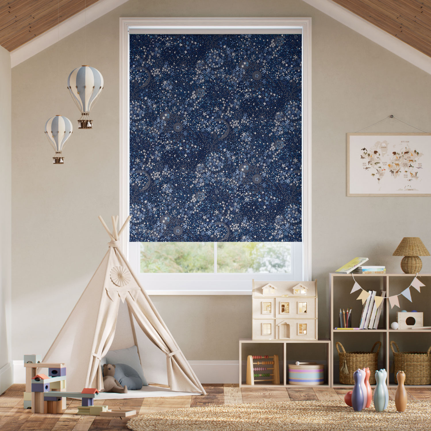 Adelajda Nighttime Blue Roller Blind