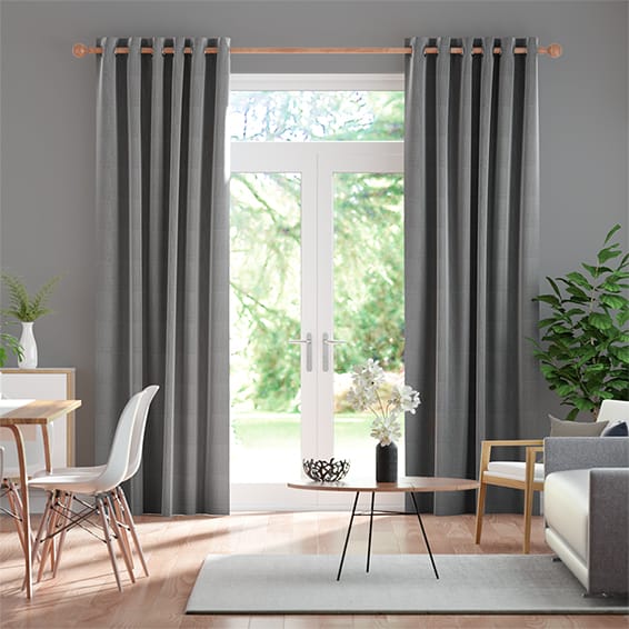 Amore Gunmetal Grey Curtains