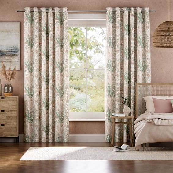 Anemone Blush Sage Curtains