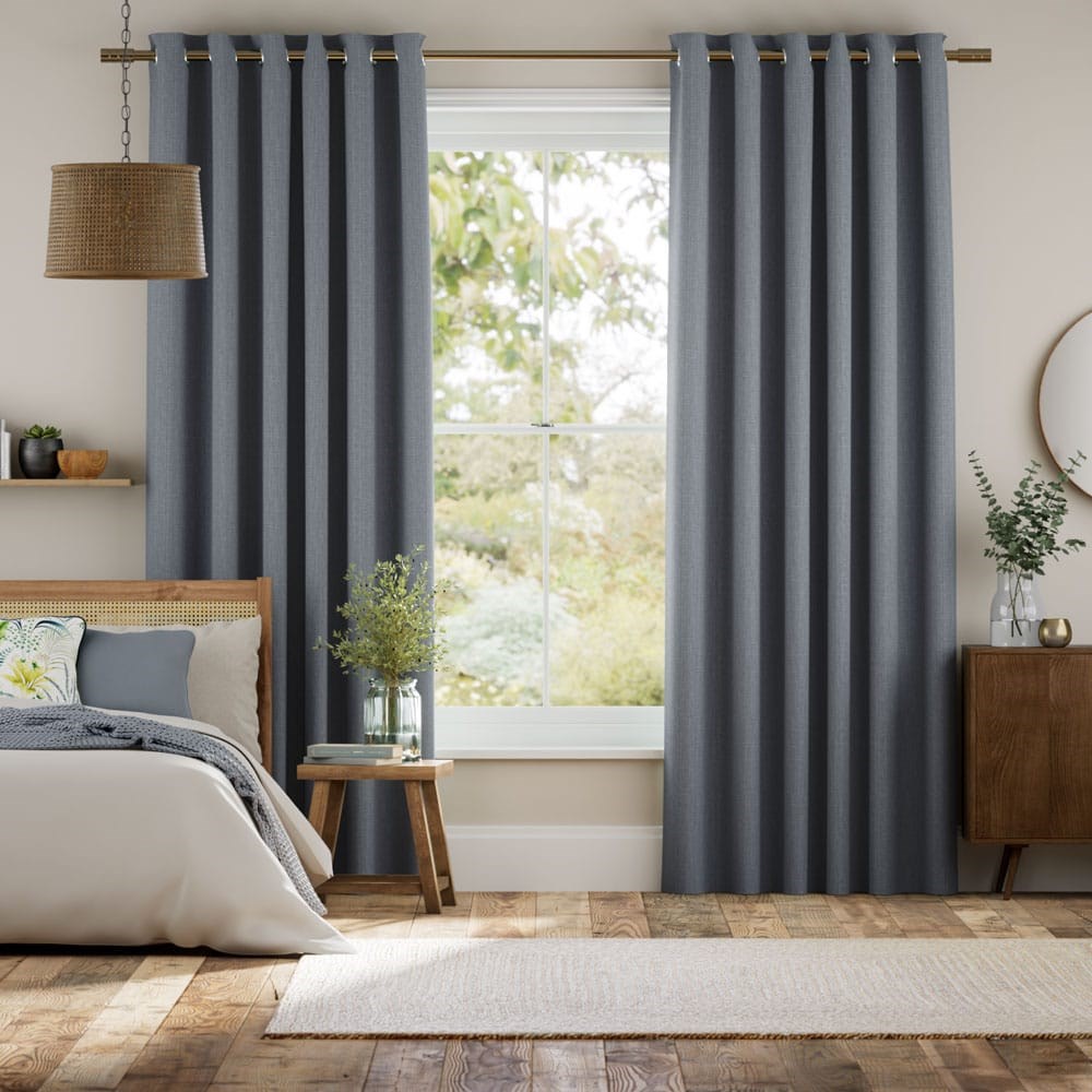 Averley Blue Grey Curtains thumbnail image