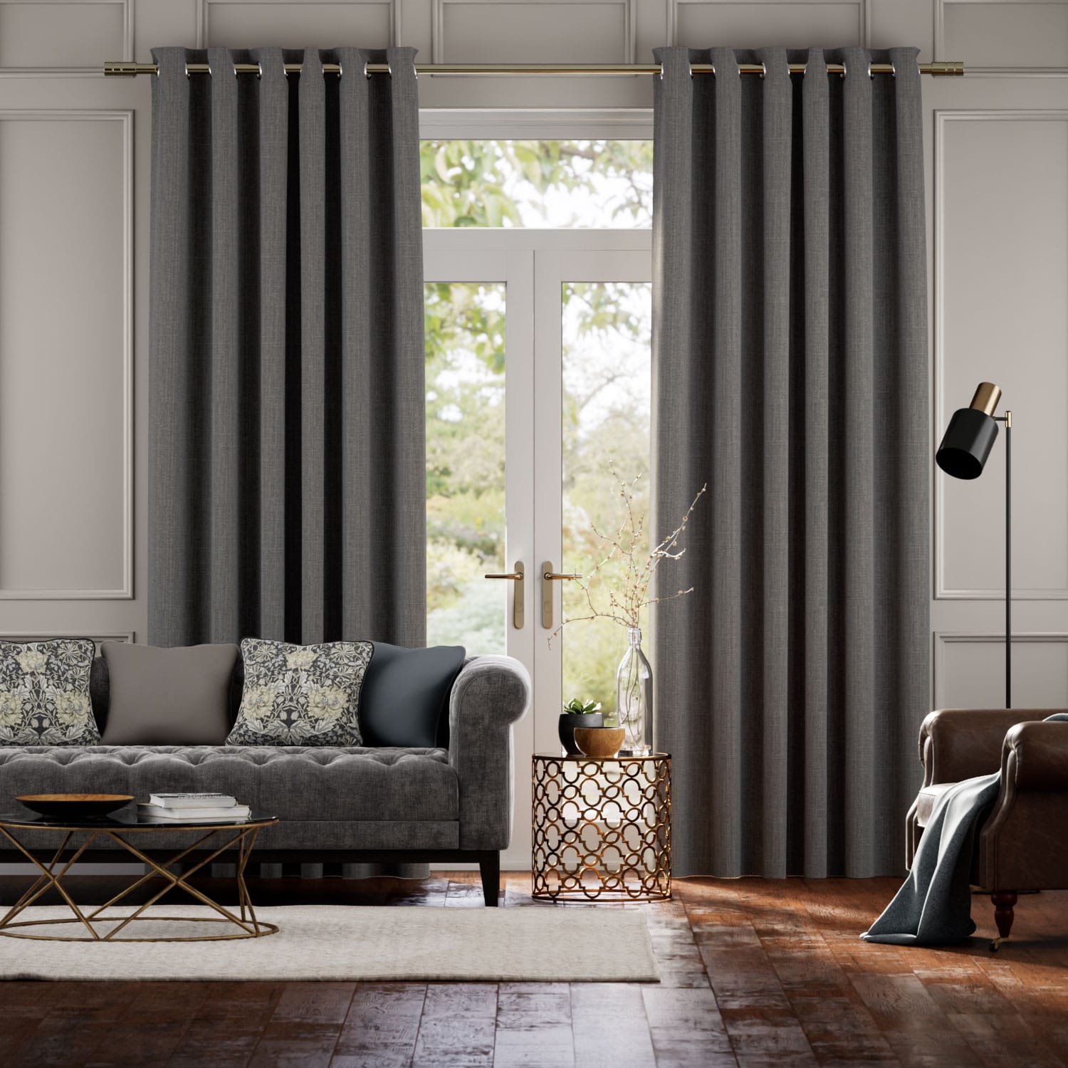 Averley Taupe Curtains