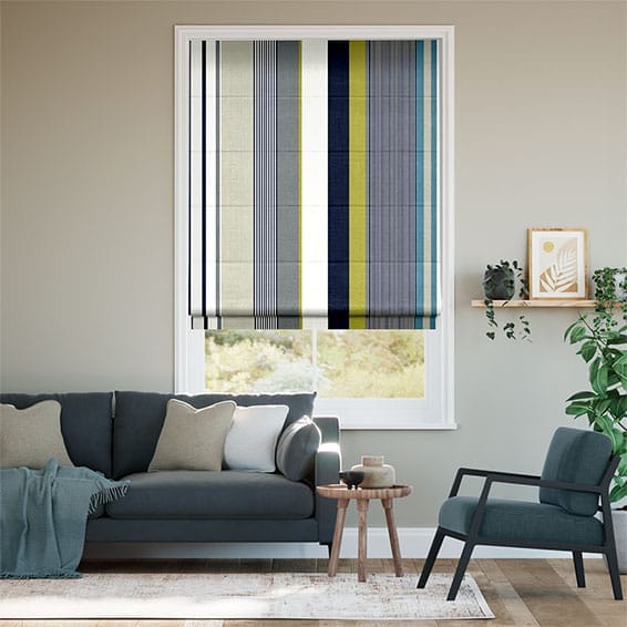 Bali Indigo Roman Blind