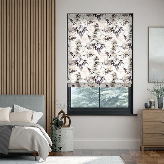 Bamboo Silhouette Damson Roman Blind