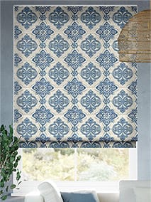 Baroque Cobalt Blue Roman Blind thumbnail image