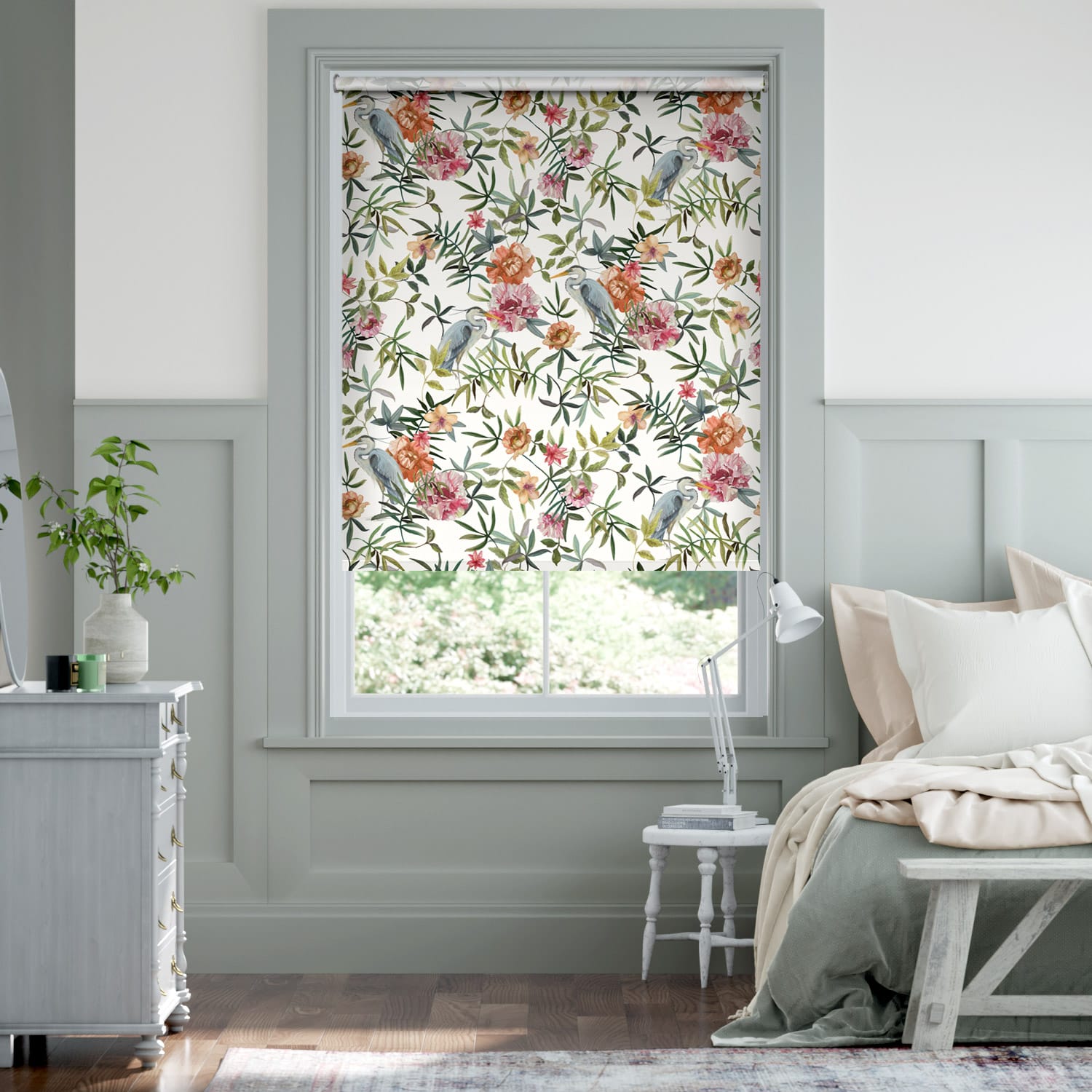 Bella Heron Classic White Roller Blind