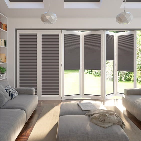 BiFold ClickFIT Thermal DuoShade Dark Grey Pleated Blind