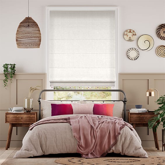 Bijou Linen Alabaster & Blush Roman Blind