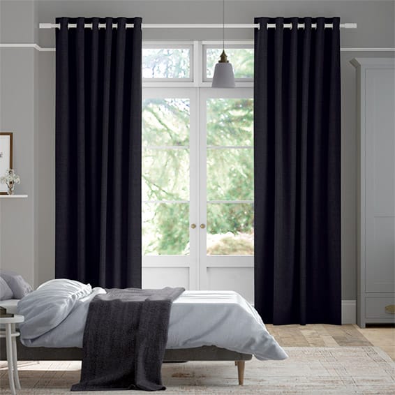 Bijou Linen Indigo  Curtains