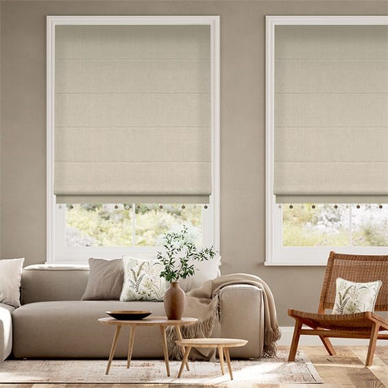 Bijou Linen Latte & Fawn Roman Blind