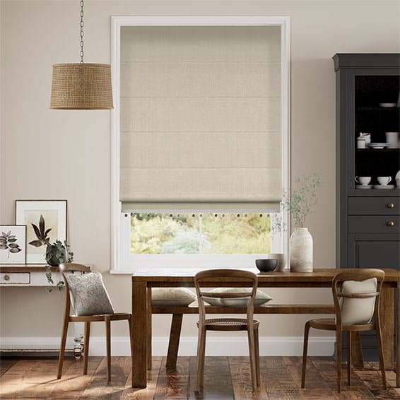 Bijou Linen Latte & Pebble Roman Blind