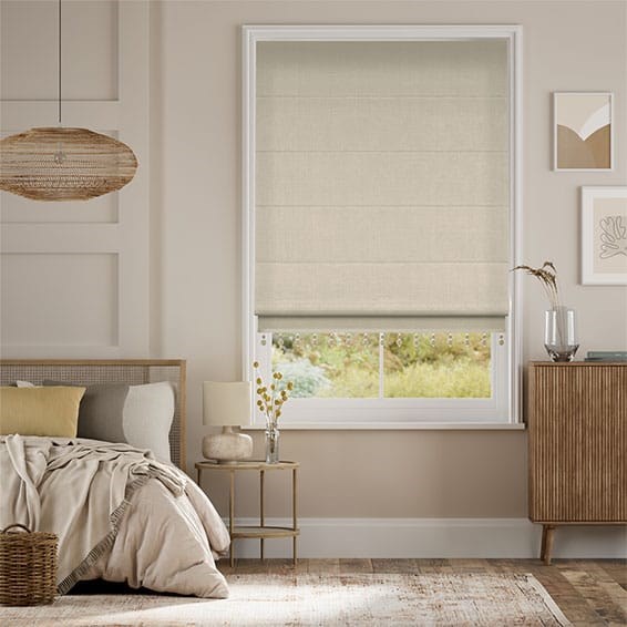 Bijou Linen Latte & Saffron Roman Blind