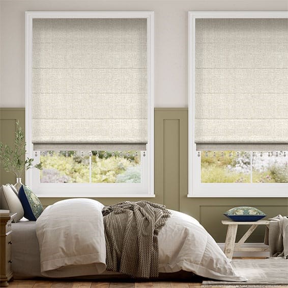 Bijou Linen Oatmeal & Truffle Roman Blind