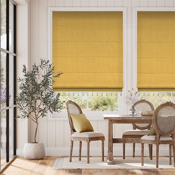 Bijou Linen Sunflower & Saffron Roman Blind