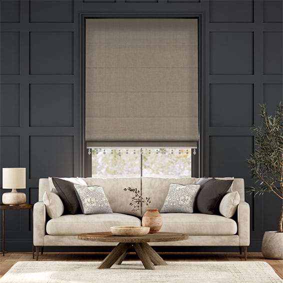 Bijou Linen Taupe & Truffle Roman Blind