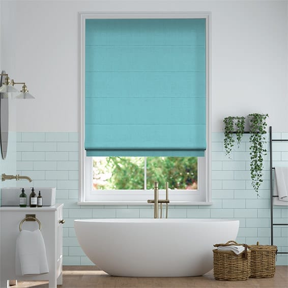 Bijou Linen Turquoise  Roman Blind