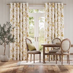 Bird Toile Gold Curtains thumbnail image