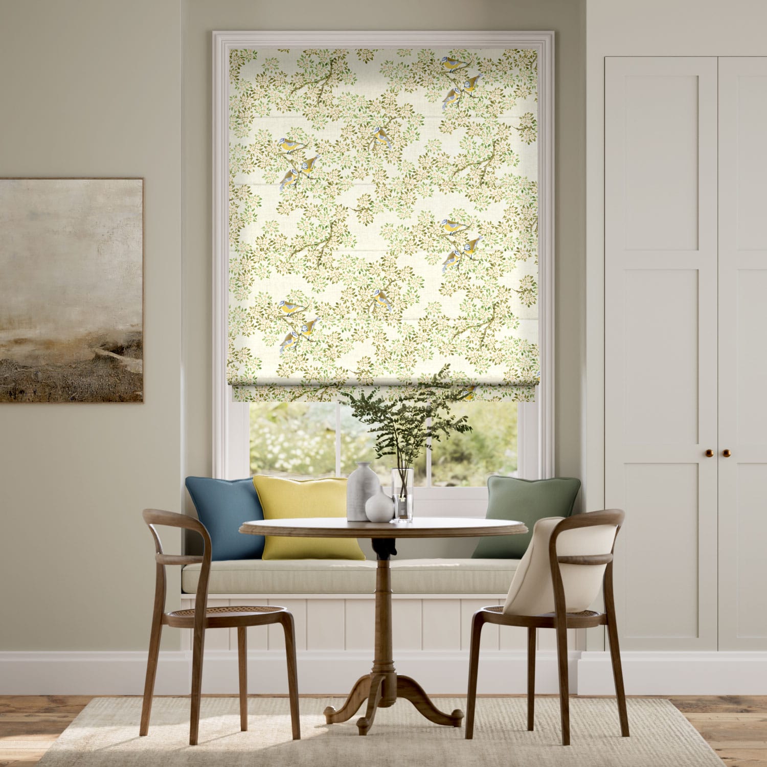 Blossom and Bluetit Multi Roman Blind