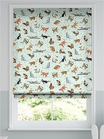 Blue Cats Duck Egg Roman Blind thumbnail image