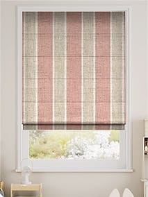 Brazen Stripe Linen Vintage Cardinal Red Roman Blind thumbnail image