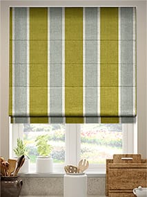 Brazen Stripe Linen Vintage Citrus Smoke Roman Blind thumbnail image