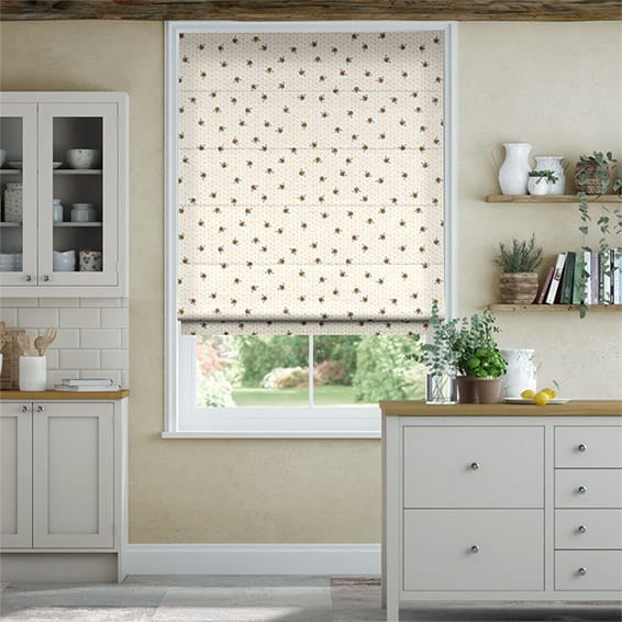 Bumblebees Yellow Roman Blind