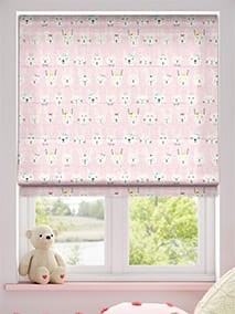 Bunnies Polka Pink Roman Blind thumbnail image