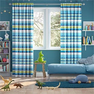 Calcutta Stripe Lake Blue Curtains thumbnail image