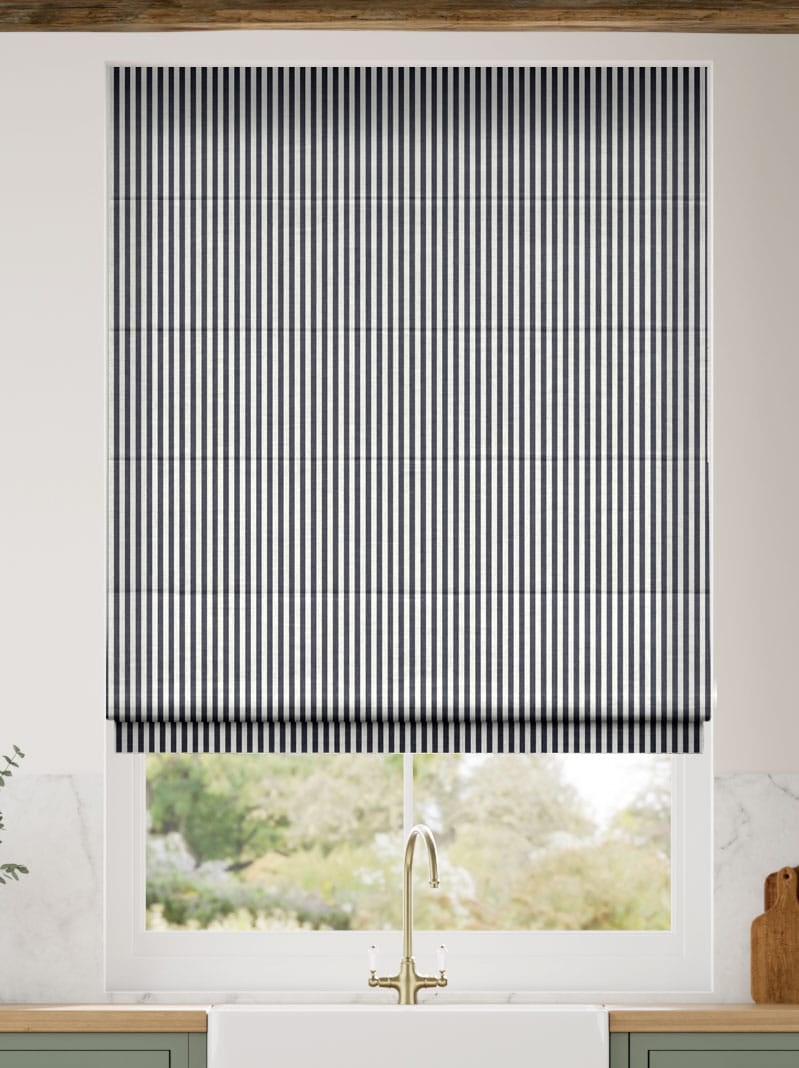 Candy Stripe Charcoal Roman Blind thumbnail image