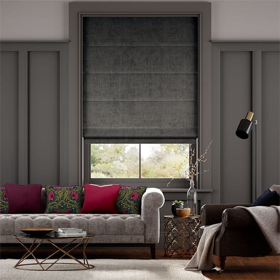 Canterbury Velvet Quartz Roman Blind