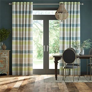 Cardigan Stripe Linen Sea Green Curtains thumbnail image