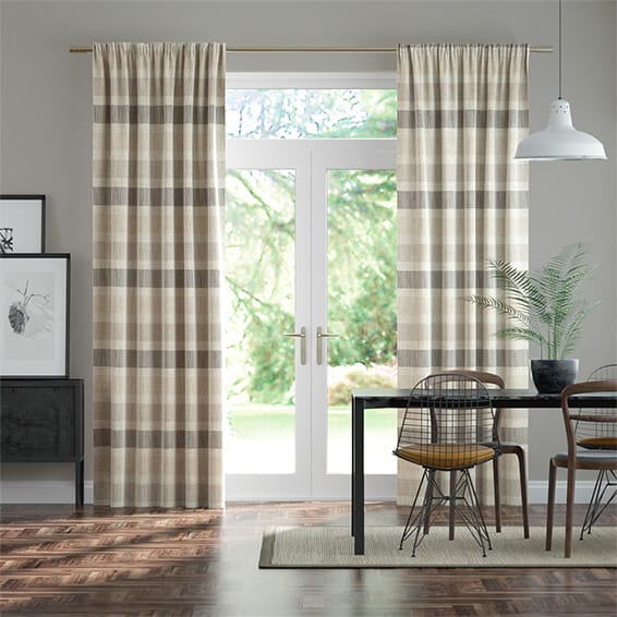 Cardigan Stripe Linen Stone Curtains