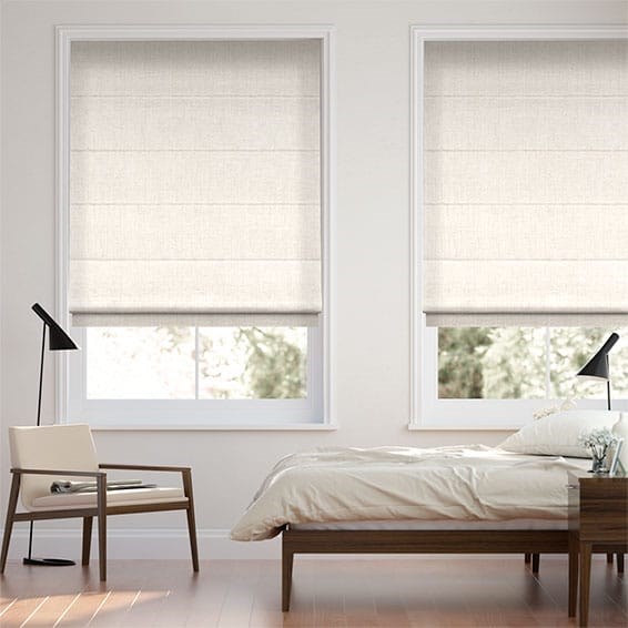 Chenille Cotton White Roman Blind