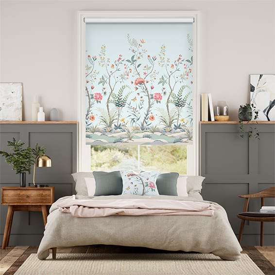 Chinoiserie Duck Egg Roller Blind