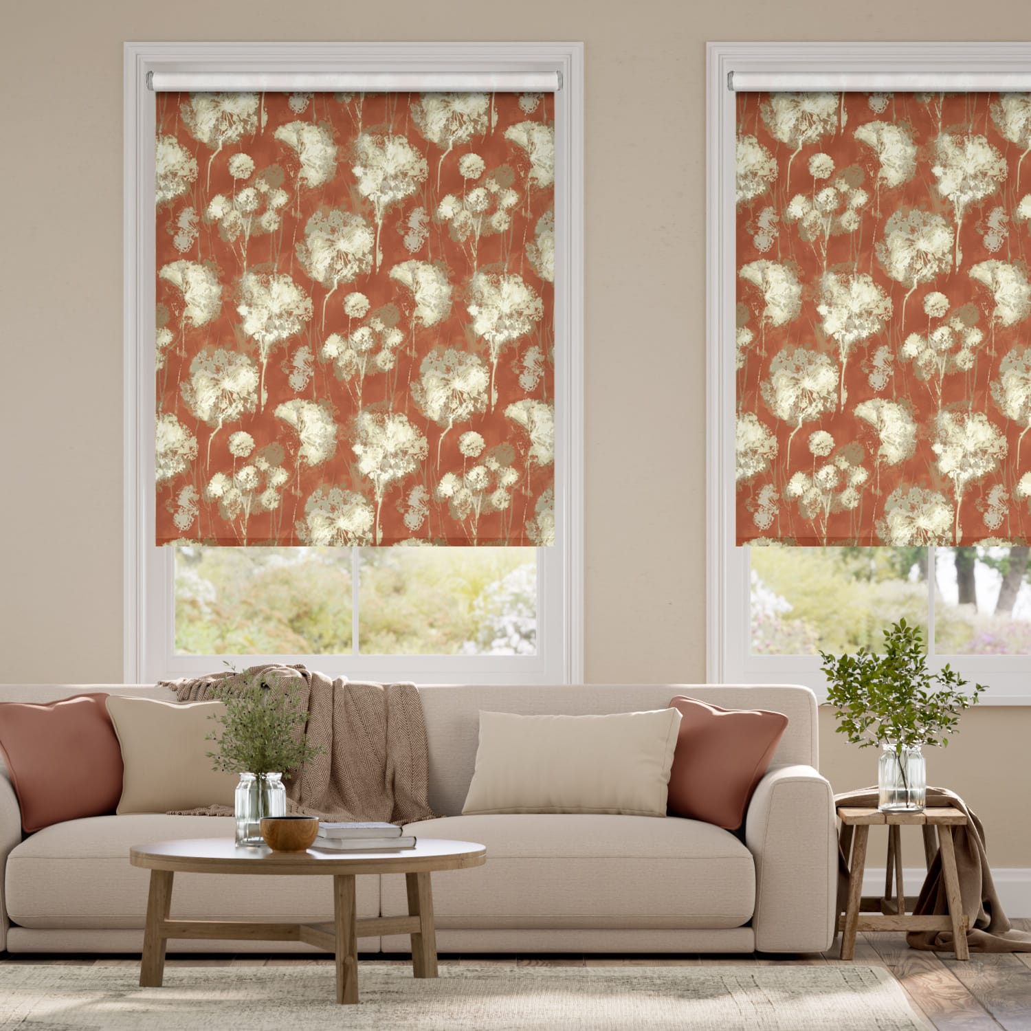 Choices Allium Linen Papaya Roller Blind