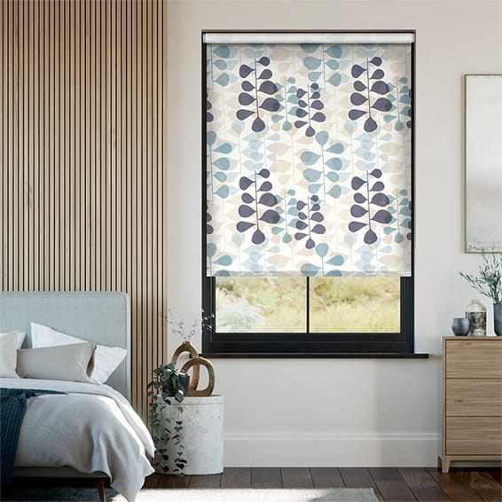 Choices Blooming Meadow Linen Blue Roller Blind