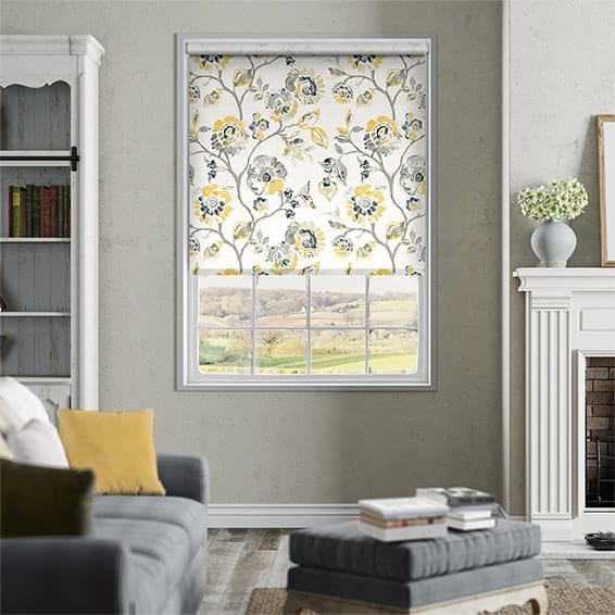 Choices Floral Ink Linen Graphite Roller Blind