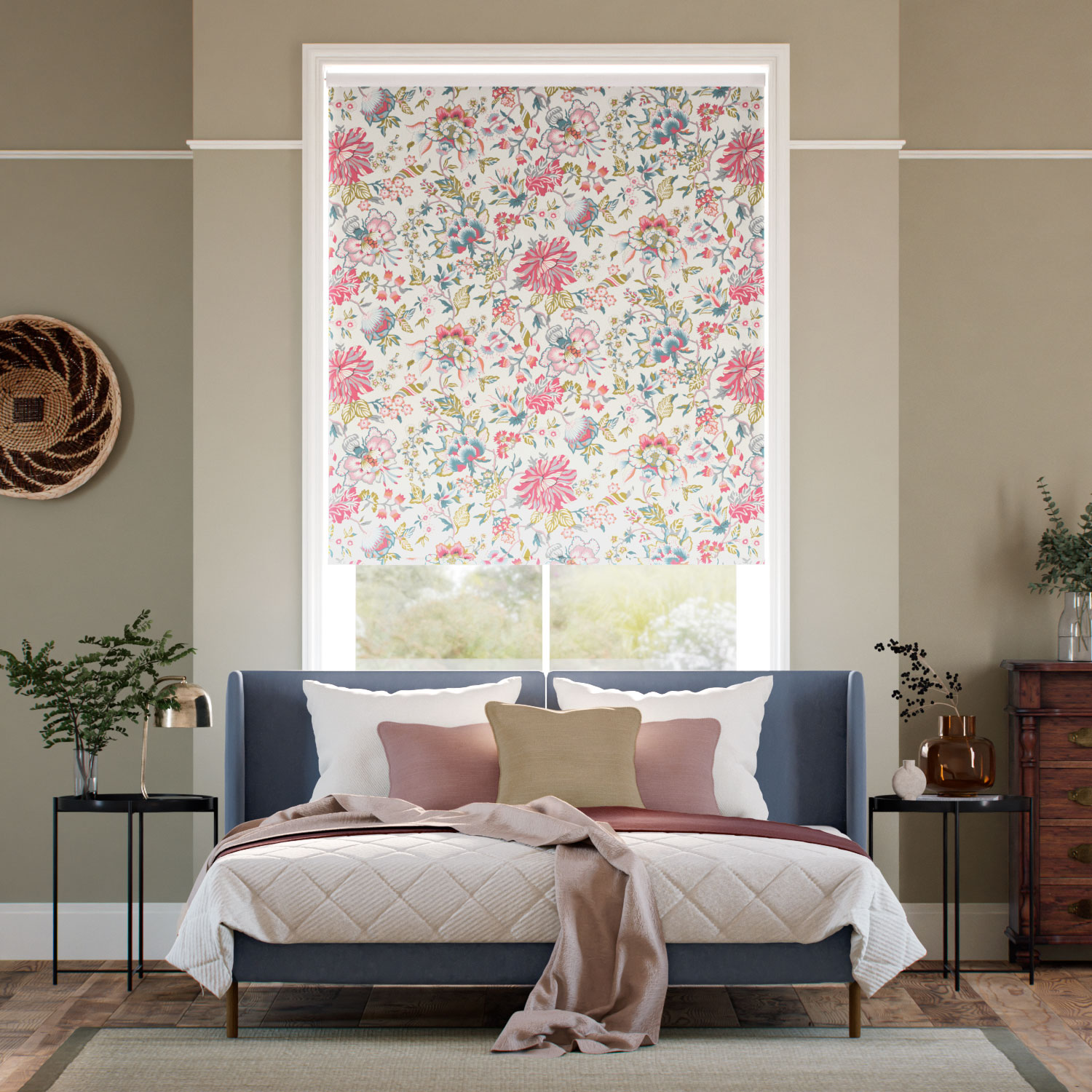 Twist2Fit Christelle Carmine Rose Roller Blind