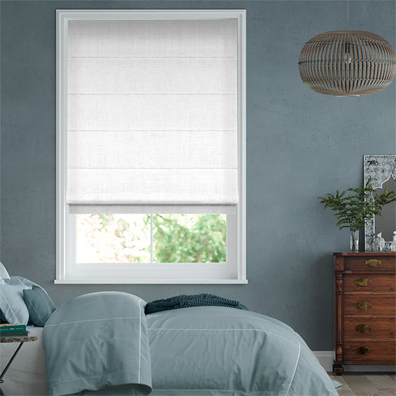 Click2Fit Bijou Linen White Roman Blind