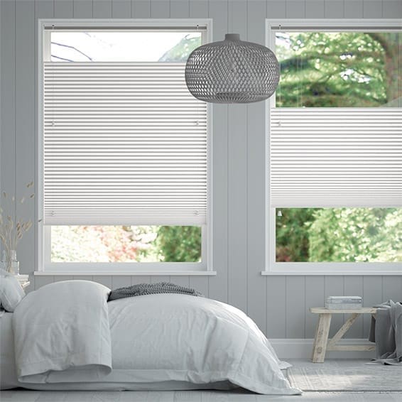 Click2Fit Thermal Duoshade Arctic White Top Down/Bottom Up Pleated Blind