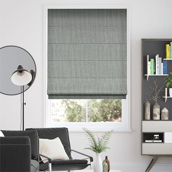 Click2Fit Paleo Linen Elephant Grey Roman Blind