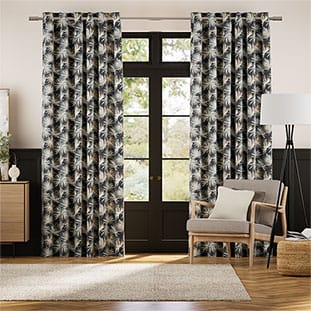 Cordyline Star Graphite Curtains thumbnail image