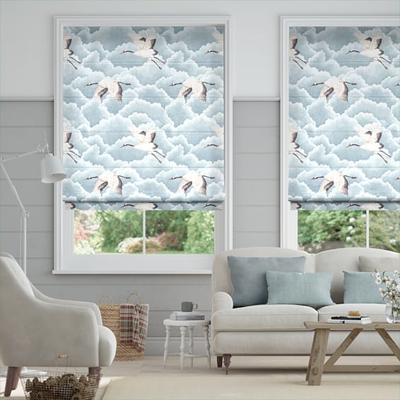 Cranes In Flight Marine Roman Blind