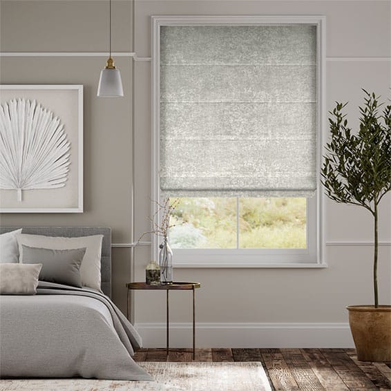 Crushed Velvet Pearl Roman Blind