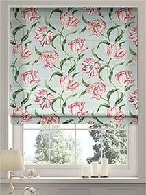 Dancing Tulips Blue Roman Blind thumbnail image